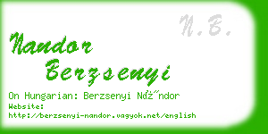 nandor berzsenyi business card